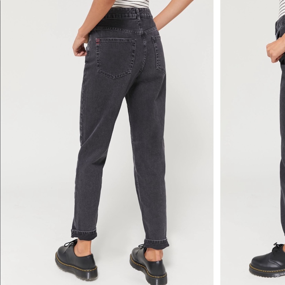 BDG High Waisted Mom Jeans Washed Black Denim
